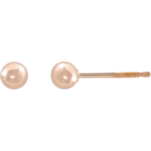 Simple Basic Hollow Round Ball Stud Earrings For Women Real 14K Yellow Gold 7MM Bling Jewelry SSTR-E12-7mm 